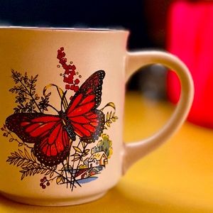 Butterfly Planter Made from a Vintage Stoneware Mug